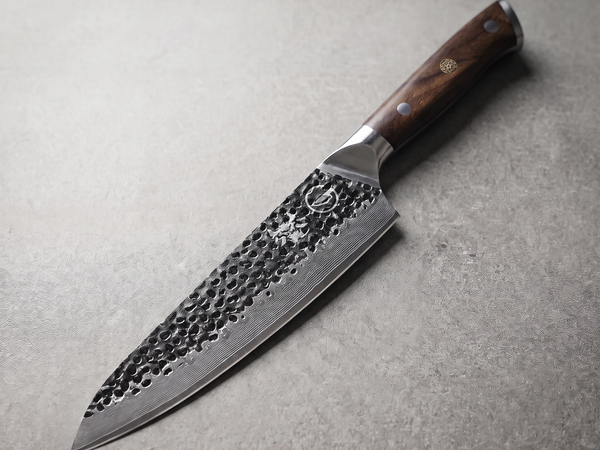 Damascus Dynasty 8 inch chef knife, the kind of knife that should never go in the dishwasher