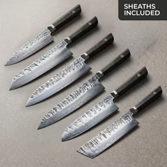 Bara Forge Signature Six: 6 piece knife set with octagonal burl wood handles