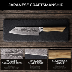 Feather Forge 7-inch Bunka by The Cooking Guild