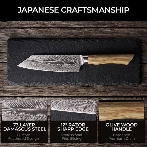 Feather Forge 7-inch Bunka by The Cooking Guild
