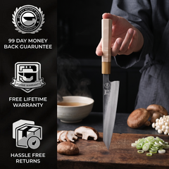 Torii 3 piece knife set blade profile, hand-forged 7Cr17MoV high carbon steel