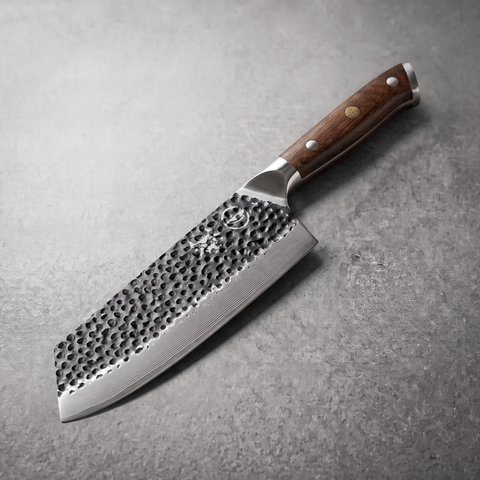 Damascus Dynasty 7.5-inch meat cleaver, black forged 67-layer Damascus with black walnut handle