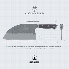 Dynasty Series Serbian cleaver blade dimensions and size guide