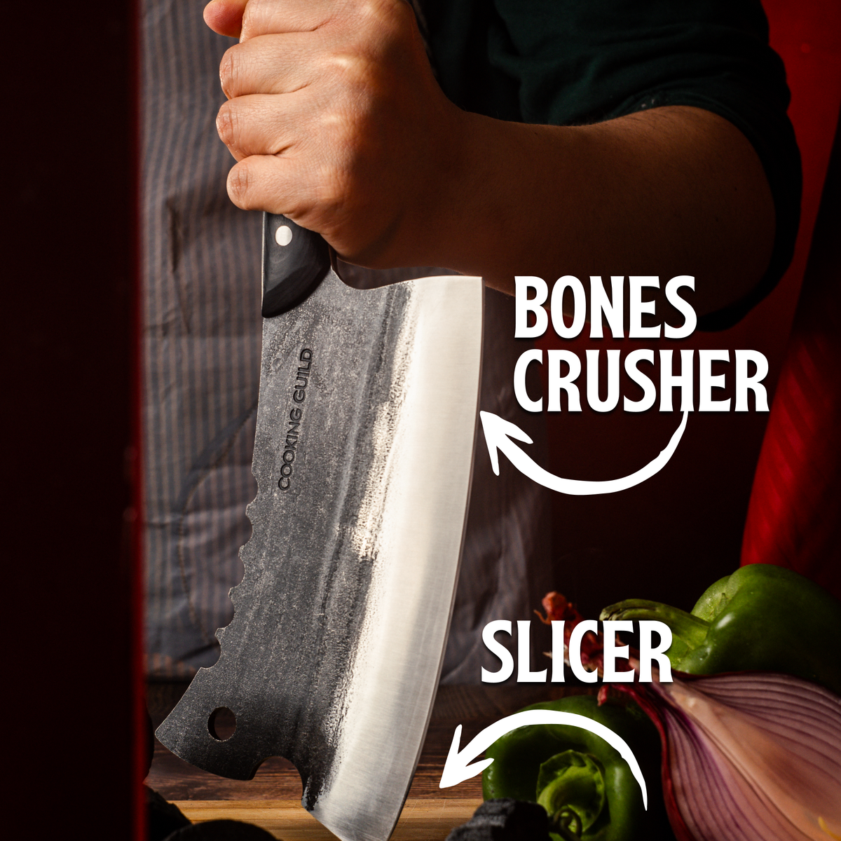 Bone Crusher cleaver thin forward edge slicing boneless meat