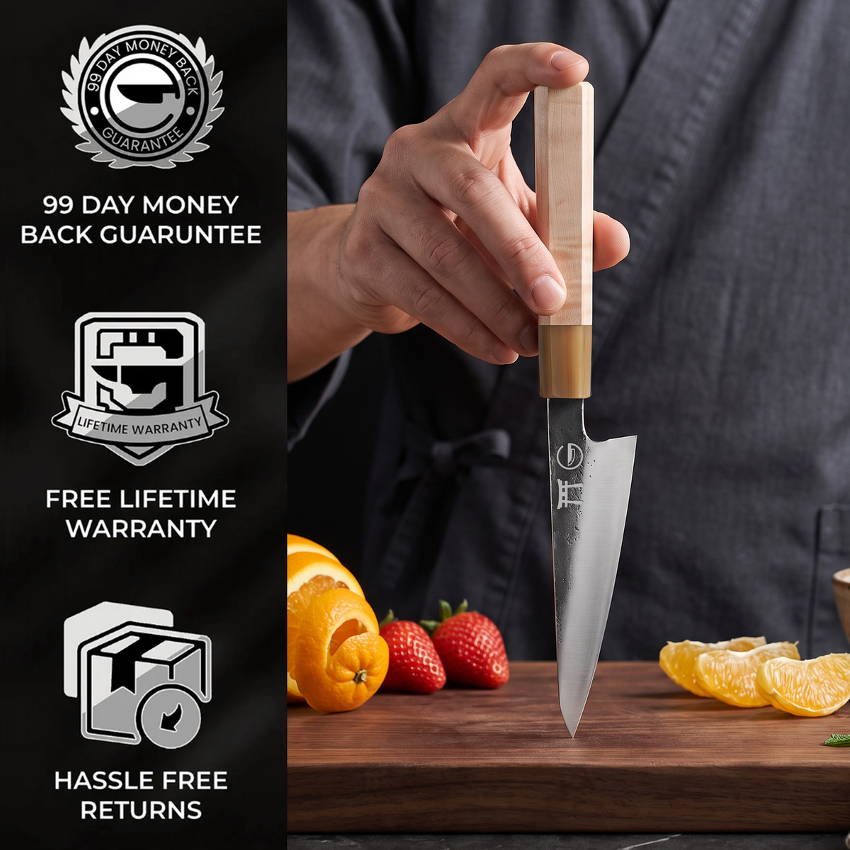 Torii 6-inch petty knife in hand, hand-forged 7Cr17MoV high carbon steel