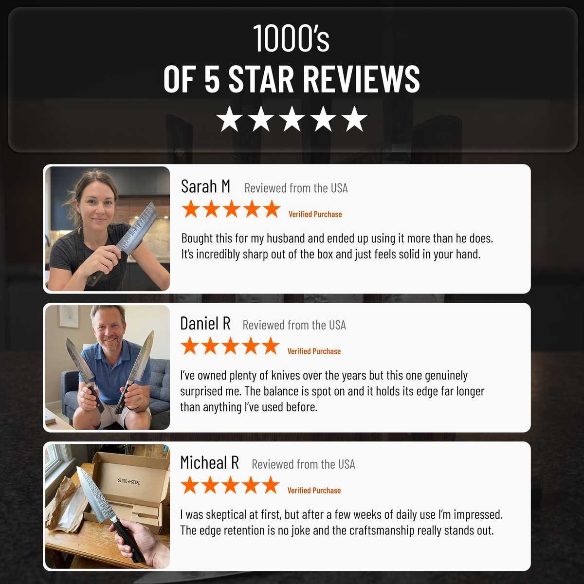 Customer reviews of The Cooking Guild knives