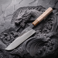 Torii 4 piece knife set with octagonal maple wa-handles, hand-forged high carbon steel