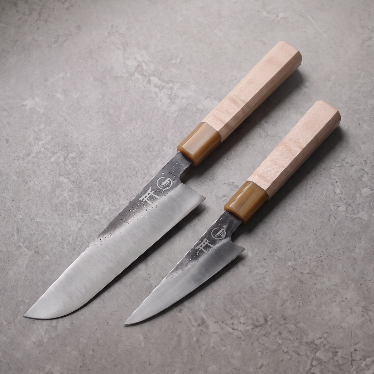 Torii Gyuto & Utility Duo, a 2 piece knife set in hand-forged 7Cr17MoV high carbon steel