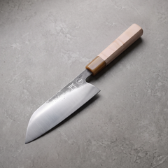 Torii 7" Santoku — hand-forged 7Cr17MoV steel, octagonal maple wa-handle