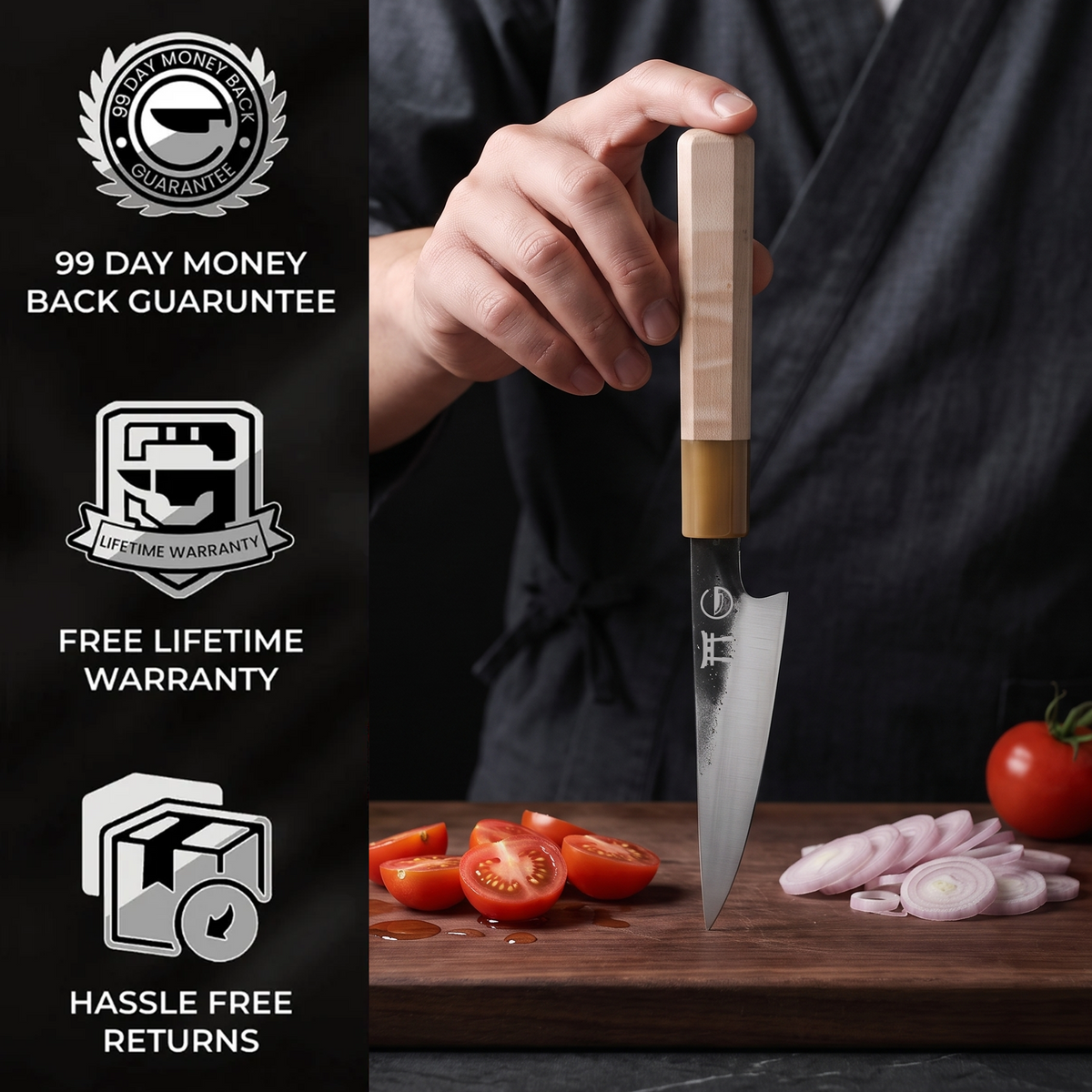Torii 5 inch utility knife in action