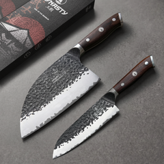 Dynasty Series Samurai two-piece knife set - hand-forged San Mai blades with AUS-10 high carbon cores