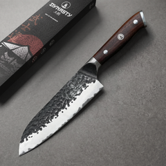 Dynasty Series santoku knife - hand-forged San Mai blade with an AUS-10 high carbon core and rosewood full tang handle